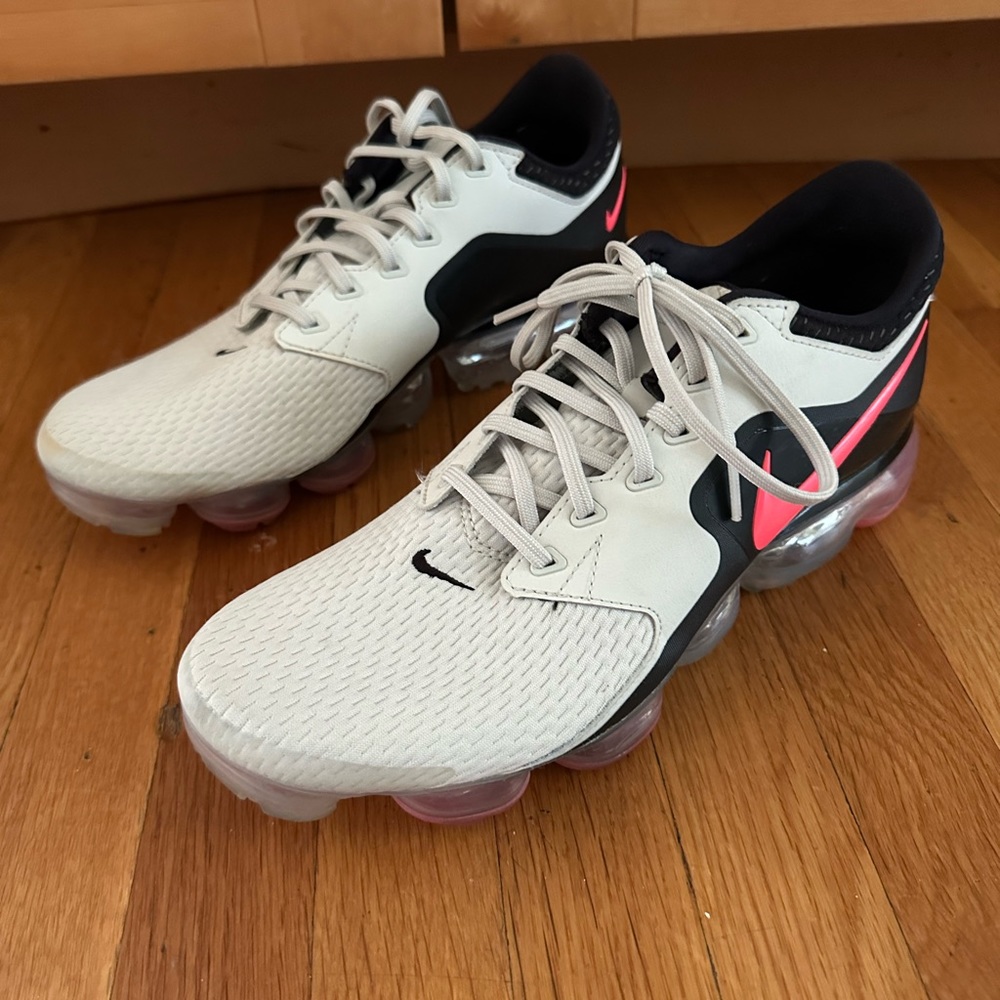 Nike Air VaporMax Running Shoes Men Size 10 Athletic Casual Hot Punch-Light Bone